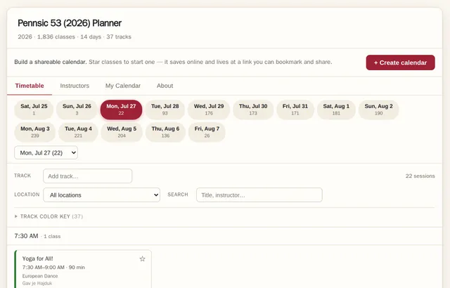 Pennsic Planner